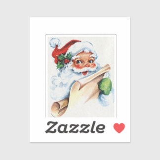 kerstvierkant kerstman met kerstman sticker