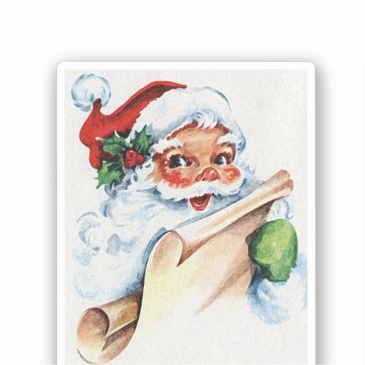  kerstvierkant kerstman met kerstman sticker (Voorkant)