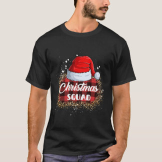 Kerstvierkant kerstman Santa Hat Leopard Buffalo T-shirt