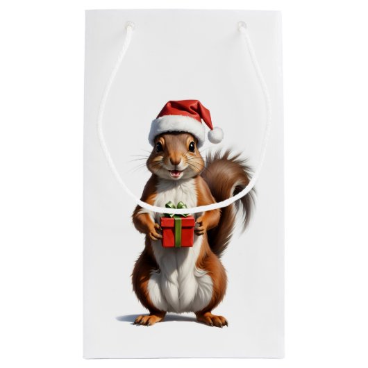 kerstvierkant klein cadeauzakje (Achterkant)