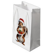 kerstvierkant klein cadeauzakje (Achterkant Gekanteld)