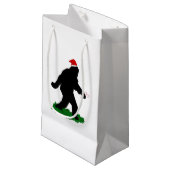 kerstvierkant klein cadeauzakje (Voorkant Gekanteld)