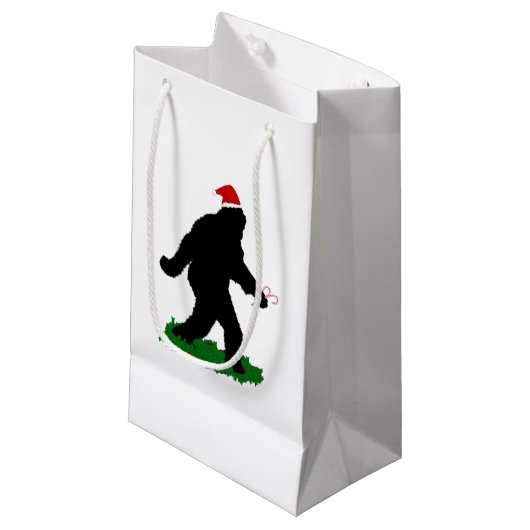 kerstvierkant klein cadeauzakje (Voorkant Gekanteld)