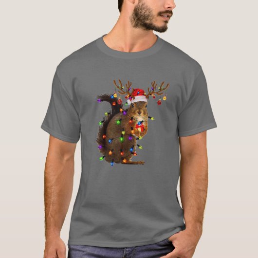 kerstvierkant lampboom Funny Dierenvriend T-shirt (Voorkant)