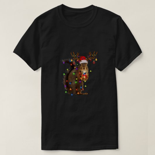 kerstvierkant lampje t-shirt (Design voorkant)