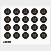 Kerstvierkant Man met kerstman Ronde Sticker (Vel)