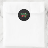 Kerstvierkant Man met kerstman Ronde Sticker (Tas)