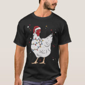 kerstvierkant met kippen en kerstboer t-shirt (Voorkant)