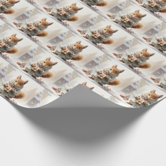 kerstvierkant omslagpapier cadeaupapier (Hoek)