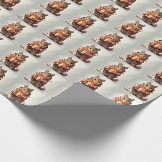 kerstvierkant omslagpapier cadeaupapier (Hoek)