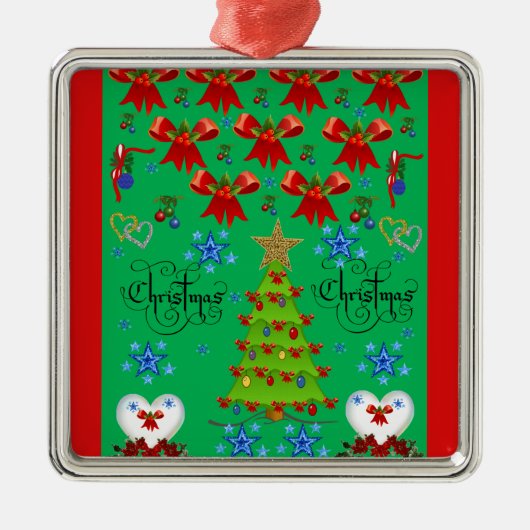 kerstvierkant ornament groen (Voorkant)