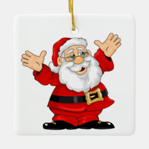kerstvierkant Ornament/kerstman Keramisch Ornament