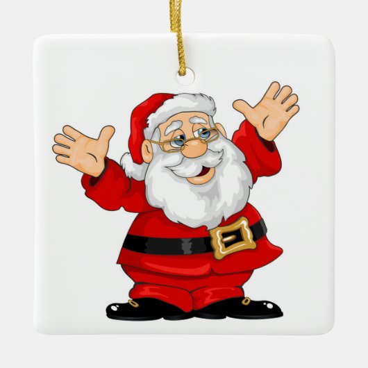 kerstvierkant Ornament/kerstman Keramisch Ornament (Voorkant)
