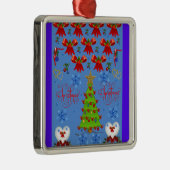 Kerstvierkant ornament lichtblauw (Rechts)