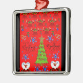 kerstvierkant ornament rood (Links)