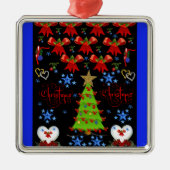 kerstvierkant ornament zwart (Voorkant)