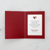 kerstvierkant patchwork-hart in kerstdruk kaart (Binnen)