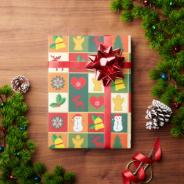 kerstvierkant patroon cadeaupapier