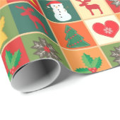 kerstvierkant patroon cadeaupapier (Rol Hoek)
