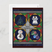 kerstvierkant patroon feestdagenkaart (Voorkant / Achterkant)