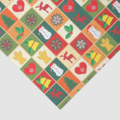 kerstvierkant patroon tissuepapier (Detail)