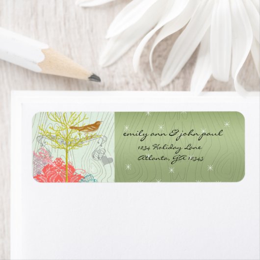 kerstvierkant retourneringslabel etiket (Insitu)