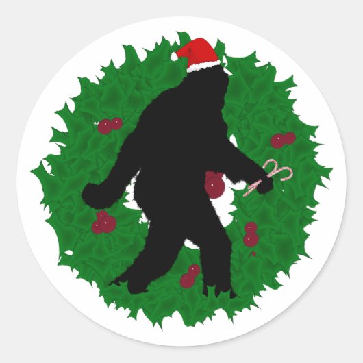 kerstvierkant ronde sticker (Voorkant)