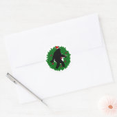 kerstvierkant ronde sticker (Envelop)