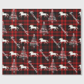 kerstvierkant Roodpaard Gepersonaliseerd Cadeaupapier (Vlak)