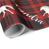 kerstvierkant Roodpaard Gepersonaliseerd Cadeaupapier (Rol Hoek)