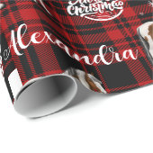 kerstvierkant Roodpaard Gepersonaliseerd Cadeaupapier (Rol Hoek)