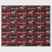 kerstvierkant Roodpaard Gepersonaliseerd Cadeaupapier (Vlak)