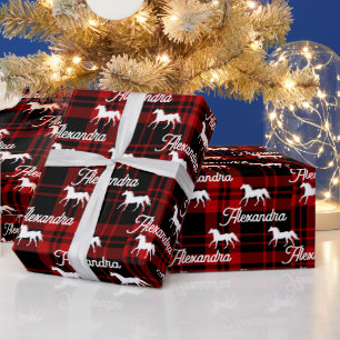 kerstvierkant Roodpaard Gepersonaliseerd Cadeaupapier