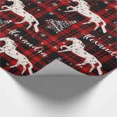 kerstvierkant Roodpaard Gepersonaliseerd Cadeaupapier (Hoek)