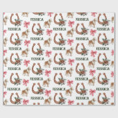 kerstvierkant Roodpaard Gepersonaliseerd Cadeaupapier (Vlak)