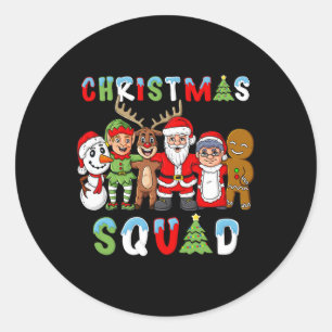 Kerstvierkant Santa Reindeer Elf Boys Girls Kinder Ronde Sticker