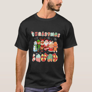 Kerstvierkant Santa Reindeer Elf Boys Girls Kinder T-shirt