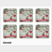 kerstvierkant Sticker (Vel)