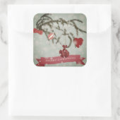 kerstvierkant Sticker (Tas)