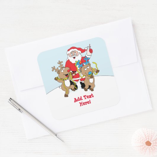 Kerstvierkant Sticker kerstman kerstman (Envelop)