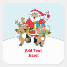 Kerstvierkant Stickers Santa Claus personaliseren
