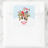 Kerstvierkant Stickers Santa Claus personaliseren (Tas)