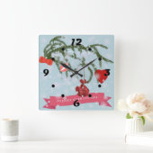 Kerstvierkant wandklok (Huis)