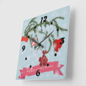 Kerstvierkant wandklok (Hoek)