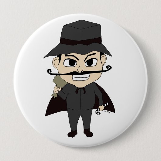 Kerstvillain Ronde Button 4,0 Cm (Voorkant)