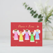KerstVintage Angels Briefkaart (Staand voorkant)