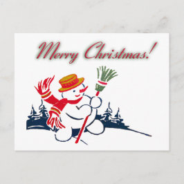 KerstVintage Briefkaart Snowman