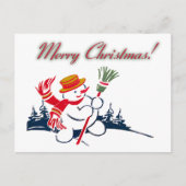 KerstVintage Briefkaart Snowman (Voorkant)