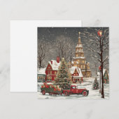 kerstvintage feestdagenkaart (Voorkant / Achterkant)