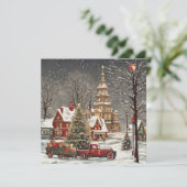 kerstvintage feestdagenkaart (Staand voorkant)